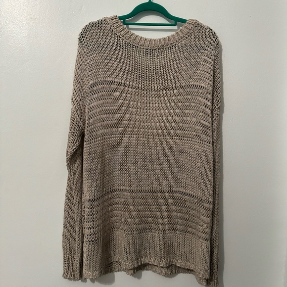 Vince Loose Knit Taupe Gray Long Sleeve Sweater Medium - Picture 8 of 8
